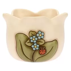 Coprivaso in ceramica Country piccolo con coccinella - Thun