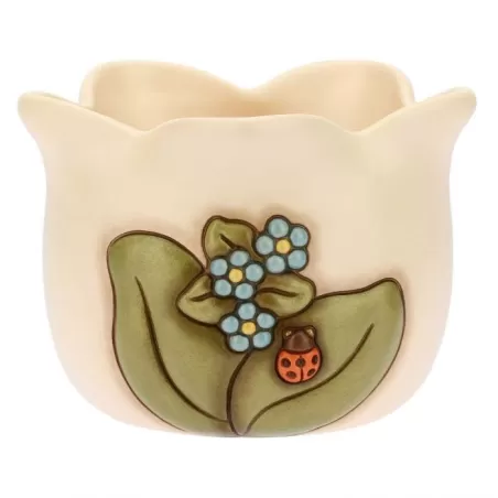 Coprivaso in ceramica Country piccolo con coccinella - Thun