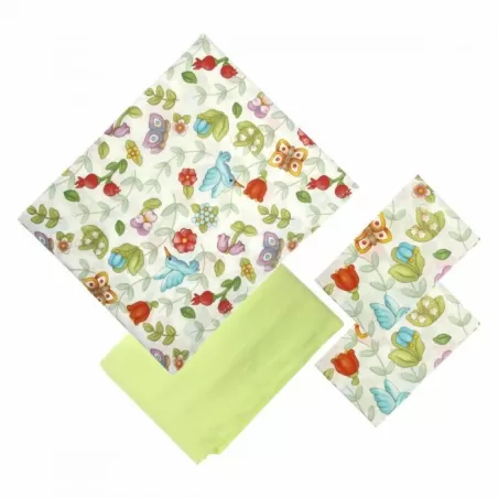 Set lenzuola matrimoniali Country con 2 federe, lenzuolo sopra e lenzuolo sotto con angoli - Thun