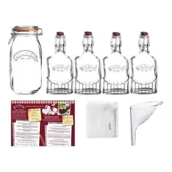 Set gin 4 bottiglie Lt. 0,25 e barattolo Lt. 2 - Kilner