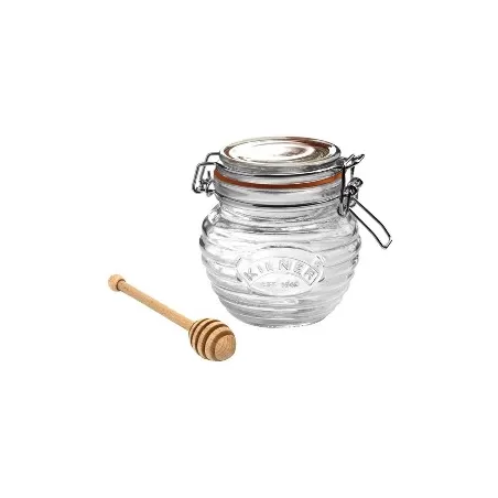 Barattolo chiusura ermetica miele con cucchiaio Lt. 0,4 - Kilner