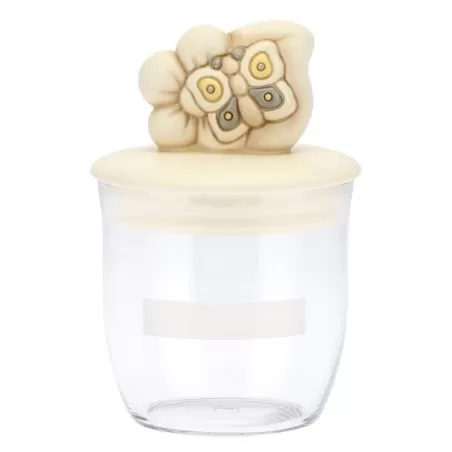 Barattolo in vetro Elegance medio con fiore e farfalla - Thun