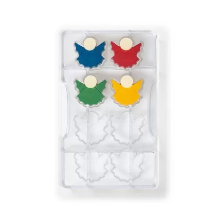 Stampo Angelo di cioccolato in policarbonato 8 cavità - Decora
