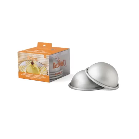 Confezione 3 stampi mezza sfera in alluminio anodizzato - Decora