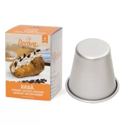 Confezione 6 stampi Babà in alluminio anodizzato - Decora