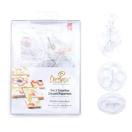 Confezione 7 imprimidecori papavero - Decora