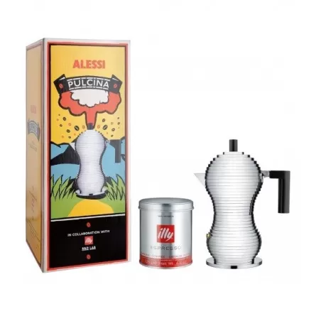 Pulcina, Caffettiera Tazze n° 3 con caffè - Alessi