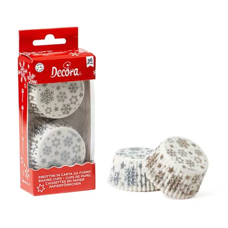 Pirottini muffin Gold & Silver Stars Mm. 50x32 Pezzi 36 - Decora