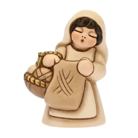 Donna che lavora a maglia, champagne - Thun