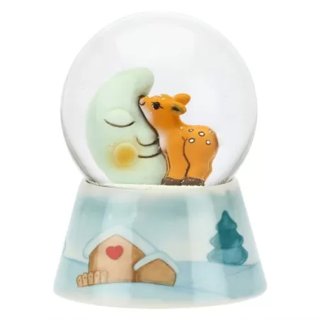 Palla di vetro cerbiatto con luna media - Thun