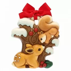 Formella sagomata con cerbiatto e scoiattolo media - Thun