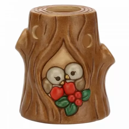 Porta tealight tronco e pettirosso - Thun