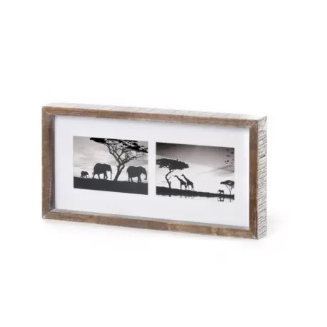 Cornice rettangolare X2 Cm. 39,5x19,5x4 (2 foto 10x15) - L'oca Nera