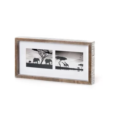 Cornice rettangolare X2 Cm. 39,5x19,5x4 (2 foto 10x15) - L'oca Nera