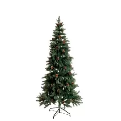 Gli alberi di Natale, Albero piccolo verde con pigne 110 leds - L'oca Nera