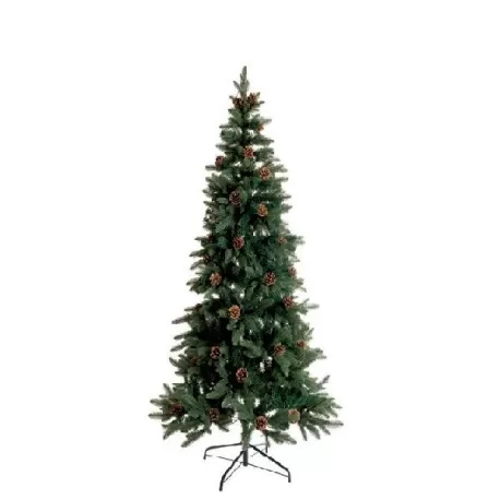 Gli alberi di Natale, Albero piccolo verde con pigne 110 leds - L'oca Nera
