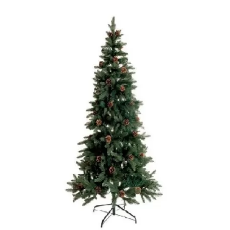 Gli alberi di Natale, Albero medio verde con pigne 280 leds - L'oca Nera