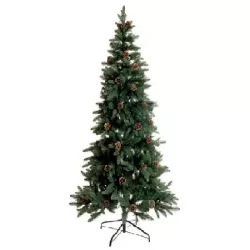 Gli alberi di Natale, Albero grande verde con pigne 370 leds - L'oca Nera