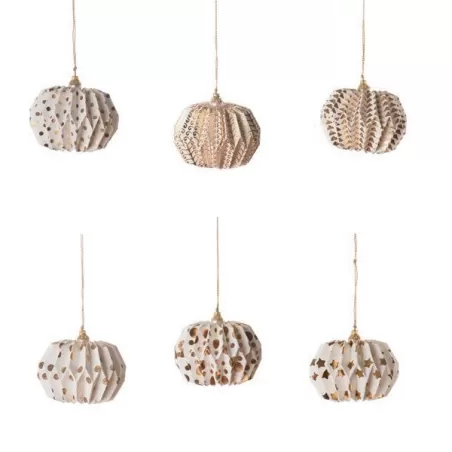 Origami danzanti, Decorazioni sfera bianco/oro - L'oca Nera