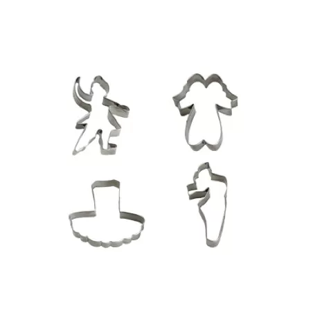 Tagliabiscotti ballerina 4 pezzi da cm. 7 a 8x2 h.