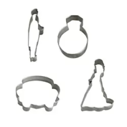 Tagliabiscotti sposi 4 pezzi da cm. 7 a 8x2 h.