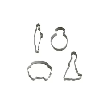 Tagliabiscotti sposi 4 pezzi da cm. 7 a 8x2 h.