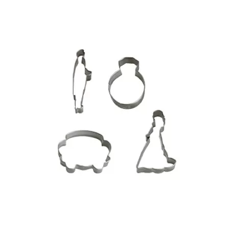 Tagliabiscotti sposi 4 pezzi da cm. 7 a 8x2 h.