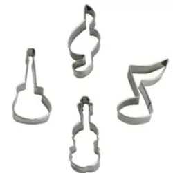 Tagliabiscotti musica 4 pezzi da cm. 7 a 8x2 h.