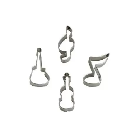 Tagliabiscotti musica 4 pezzi da cm. 7 a 8x2 h.