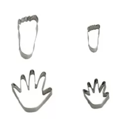 Tagliabiscotti mano e piede 4 pezzi da cm. 4,5 a 8x2 h.