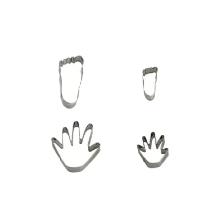 Tagliabiscotti mano e piede 4 pezzi da cm. 4,5 a 8x2 h.