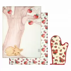 Set guantone e 2 canovacci Frutti rossi - Thun