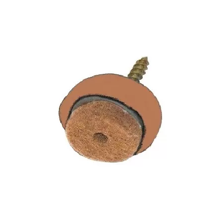 Piedino molleggiato antirumore Mm. 36, Marrone con feltro antigraffio - Genius