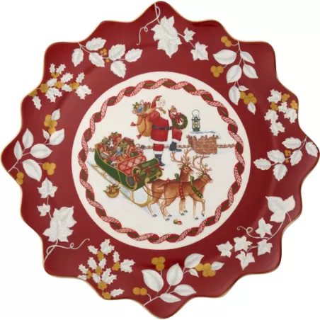Toy's Fantasy Piatto dolci grande Babbo Natale sul tetto - Villeroy & Boch