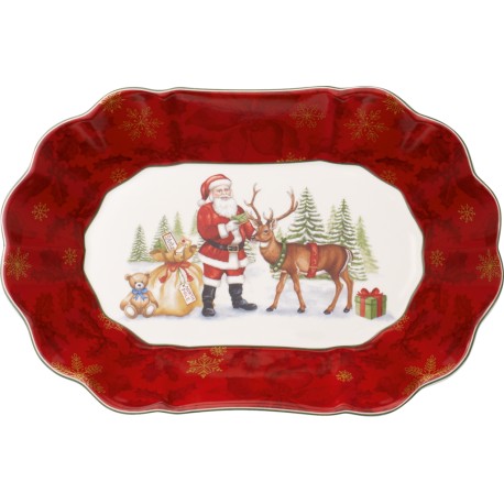 , Porcellana, Multicolore, 29 x 19 x 5,5 cm Villeroy & Boch Toys Fantasy Ciotola Ovale Grande Babbo Natale con Slitta 