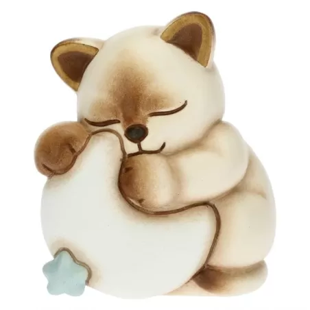 Gattino lui azzurro con luna personalizzabile - Thun