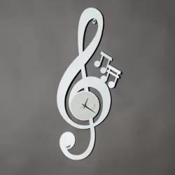 Orologio Chiave Musicale, Bianco - Arti e Mestieri