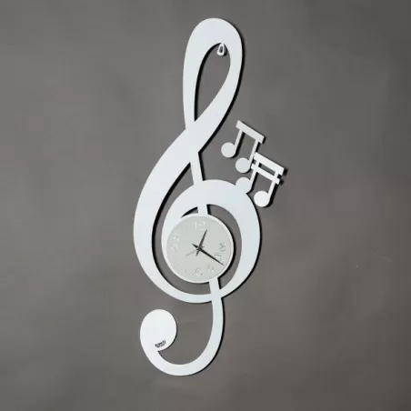 Orologio Chiave Musicale, Bianco - Arti e Mestieri