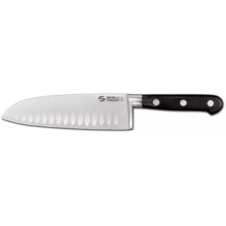 Chef - Coltello "Santoku", lama alveolata Cm. 18 - Sanelli Ambrogio