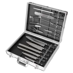 Chef - Valigia alluminio 17 pezzi, coltelli forgiati Chef - Sanelli Ambrogio