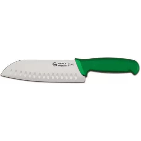 Supra - Coltello "Santoku", lama alveolata Cm. 18 Verde - Sanelli Ambrogio