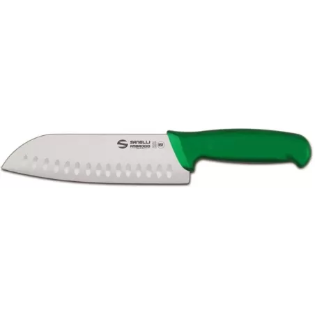 Supra - Coltello "Santoku", lama alveolata Cm. 18 Verde - Sanelli Ambrogio