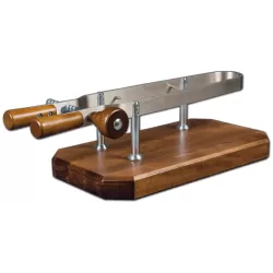 Morsa prosciutto acciaio inox, base legno noce - Sanelli Ambrogio