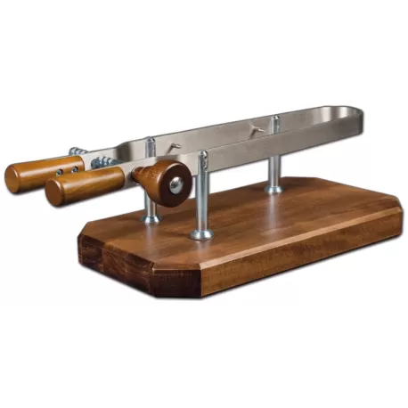 Morsa prosciutto acciaio inox, base legno noce - Sanelli Ambrogio