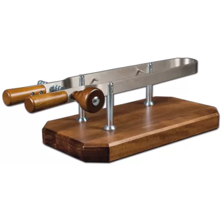 Morsa prosciutto acciaio inox, base legno noce - Sanelli Ambrogio