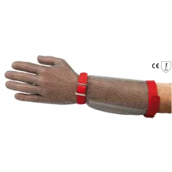 Guanto con manicotto acciaio inox - misura M - Sanelli Ambrogio