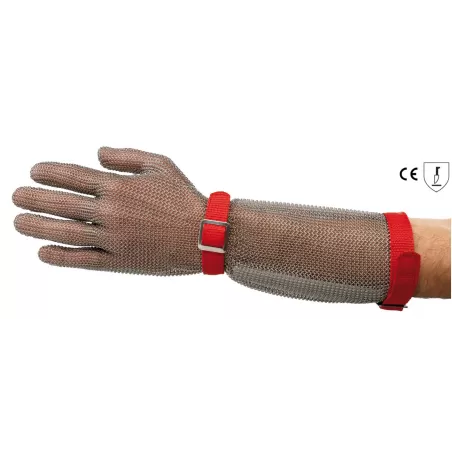 Guanto con manicotto acciaio inox - misura M - Sanelli Ambrogio