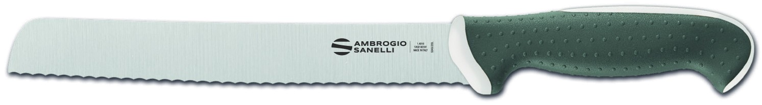 Ambrogio sanelli tecna colore - coltello pane, bianco, 21 cm