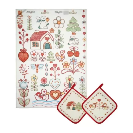 Set 2 presine e canovaccio Folk - Thun