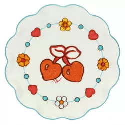 Piattino Folk bordo azzurro - Thun